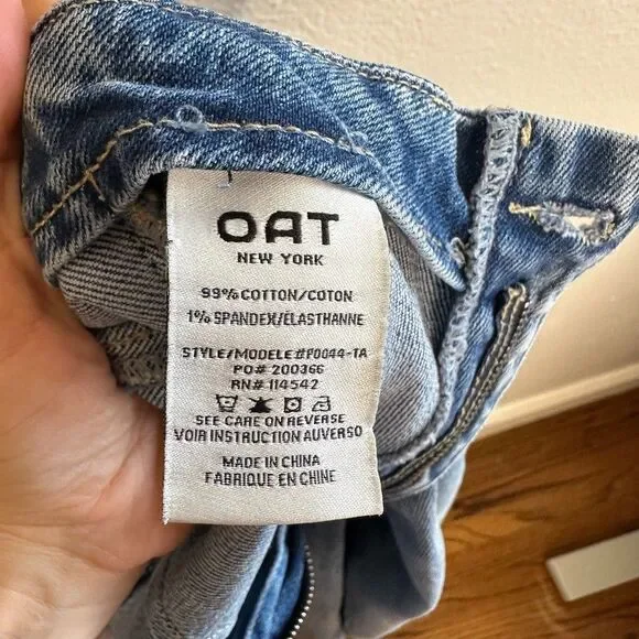 Oat New York Jeans Women's Size 29 Wide Leg Crop Sailor Jeans Blue Denim - Picture 10 of 11